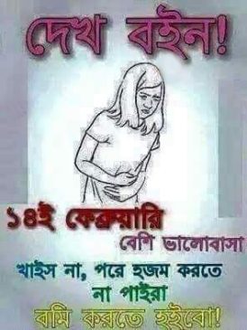 valentine day funny status bangla