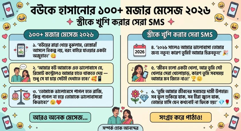 বউকে হাসানোর মেসেজ